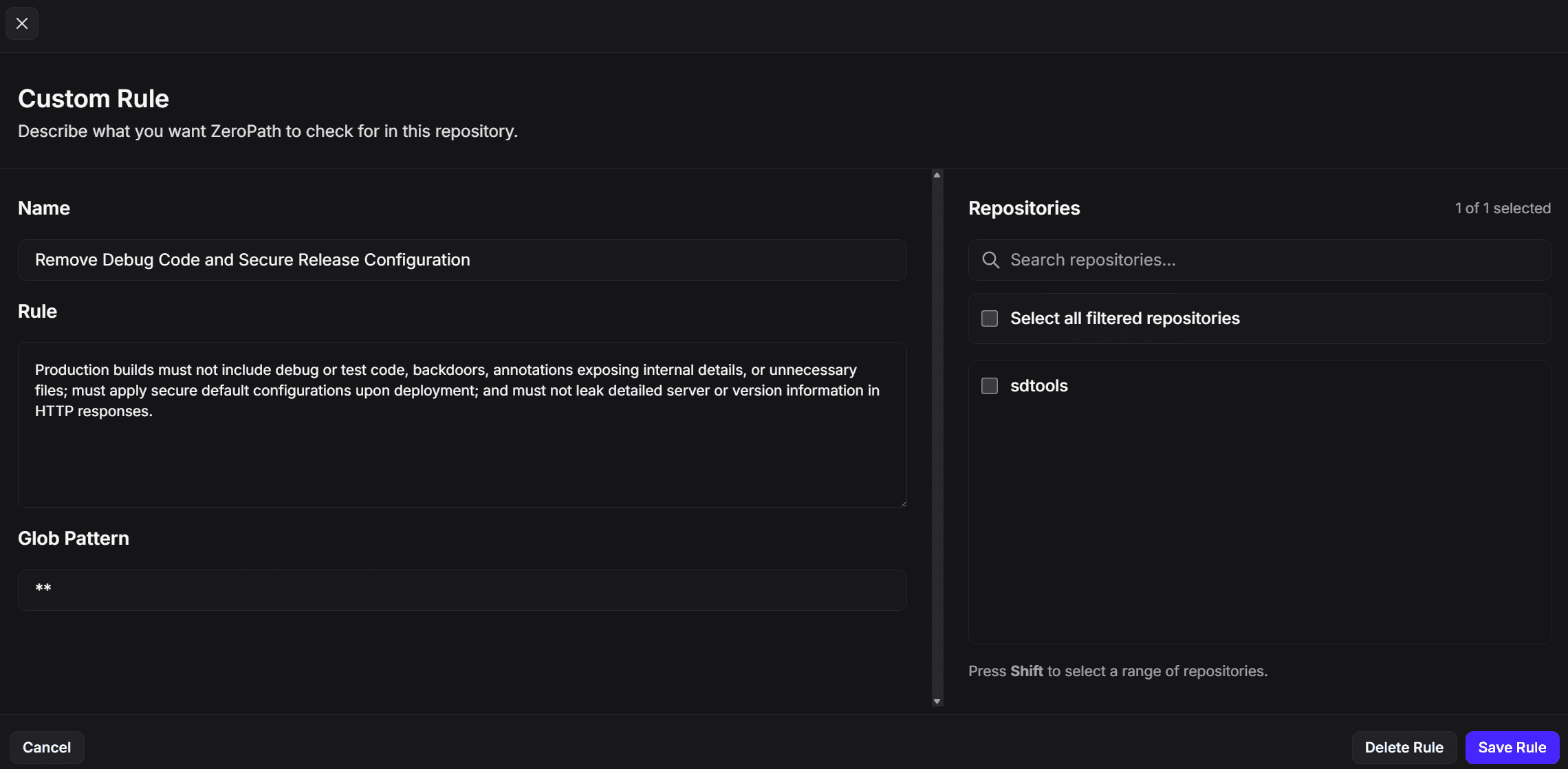ZeroPath natural language interface for security policy creation and Q&A